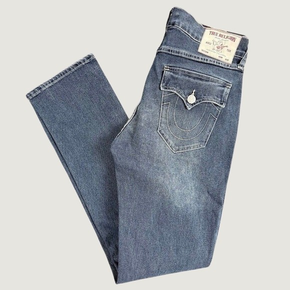 True Religion Other - True Religion Ricky Relaxed Straight  30x34 Jeans Dark Woodland Wash NWT 700645
